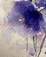 Detaliu din tabloul Camp albastru de flori, o floare albastra-violet