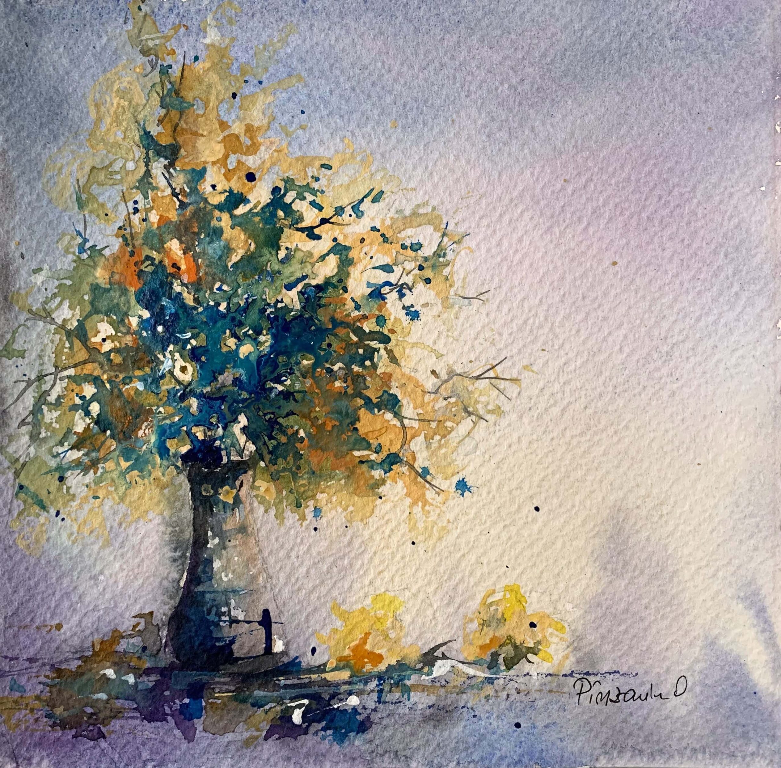 Flori albastre Tablouri natura statica - Pictura Hobby