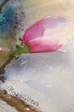 Detaliu din tabloul Magnolii, un boboc de magnolie