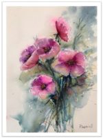 Tablou Pink vazut integral, cu margine alba