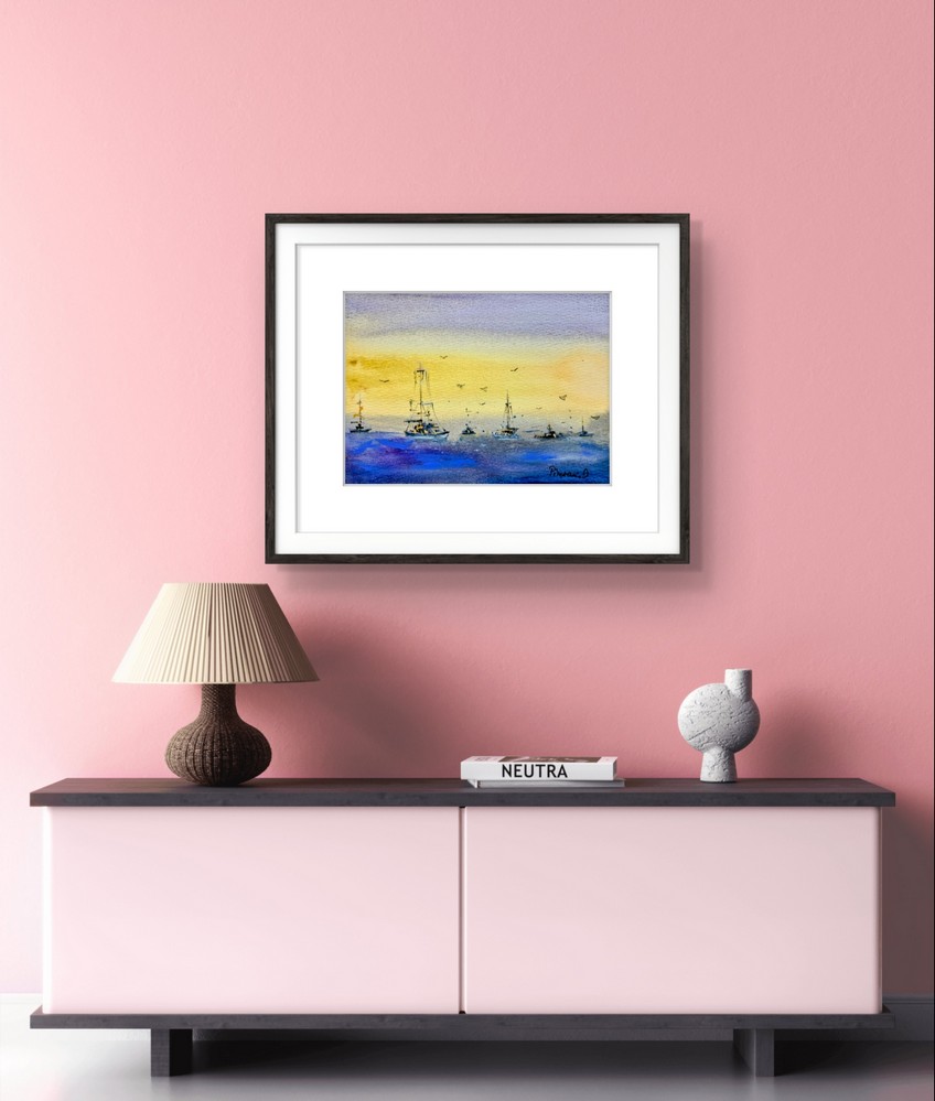 Tablou Barci la Orizont