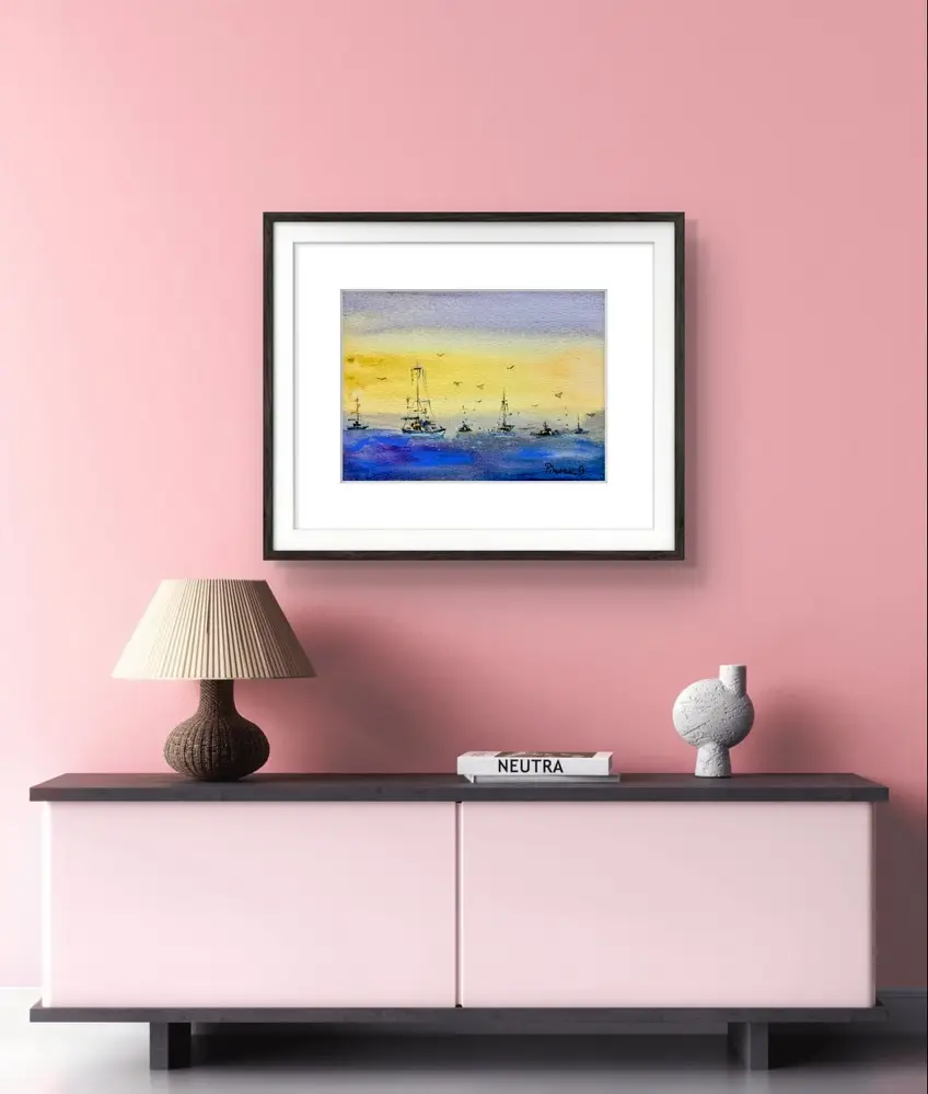 Tablou Barci la Orizont