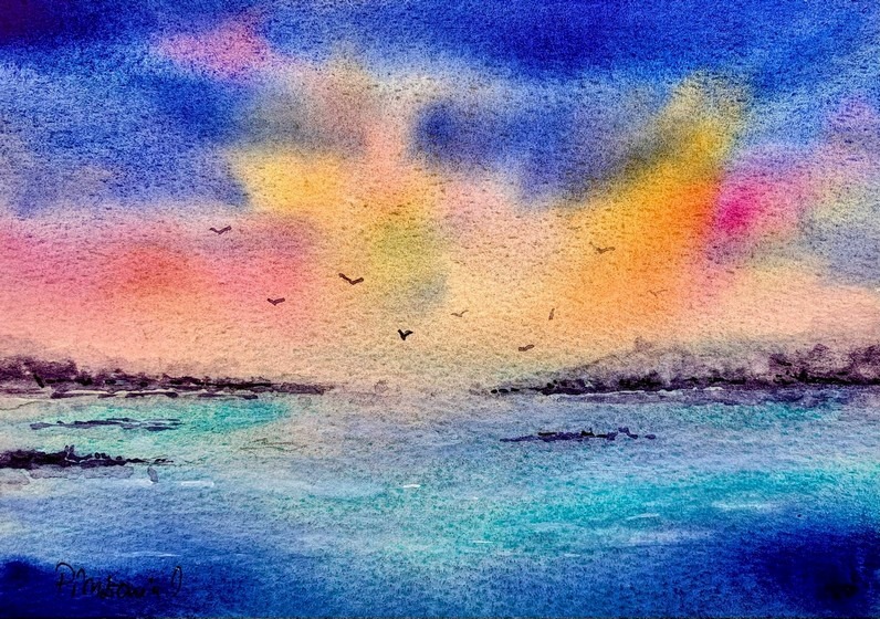 Tablou Rasarit Colorat peste Mare