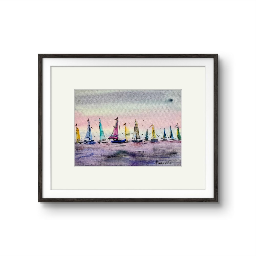 Tablou Vele Multicolore in Apus