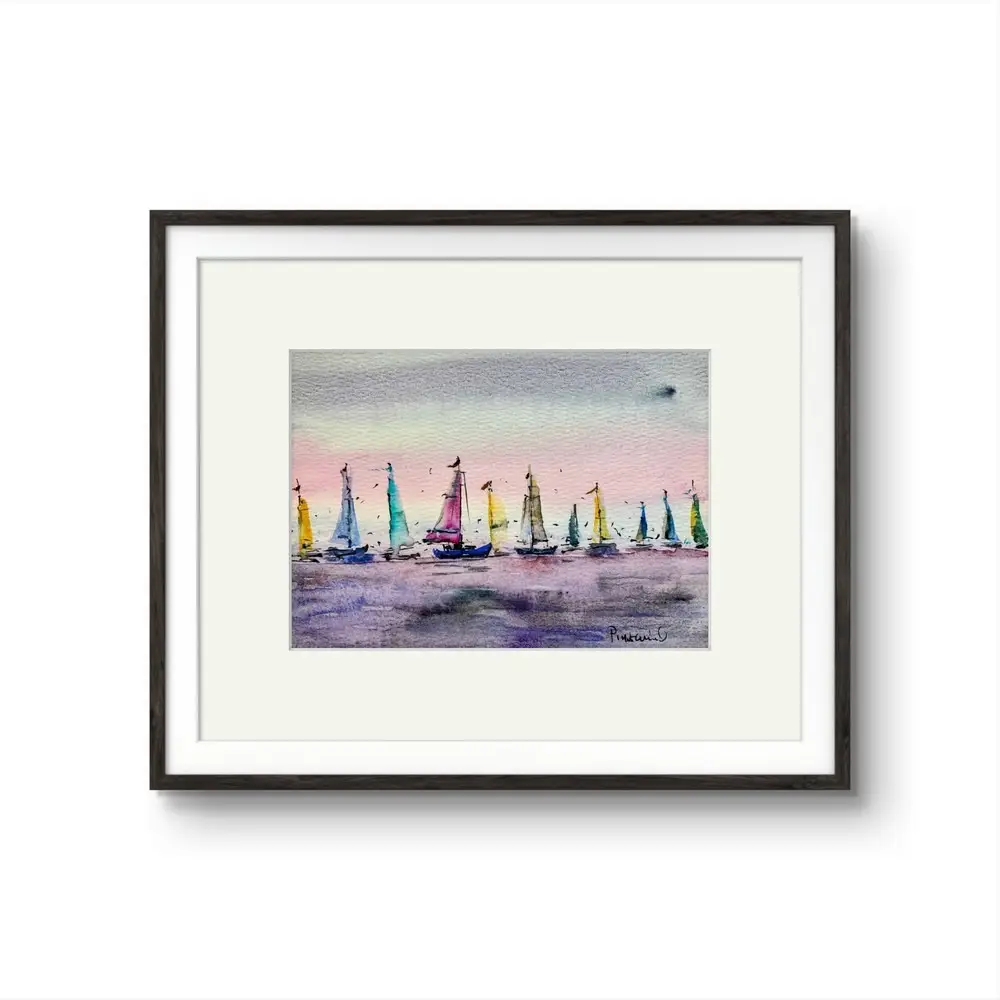 Tablou Vele Multicolore in Apus