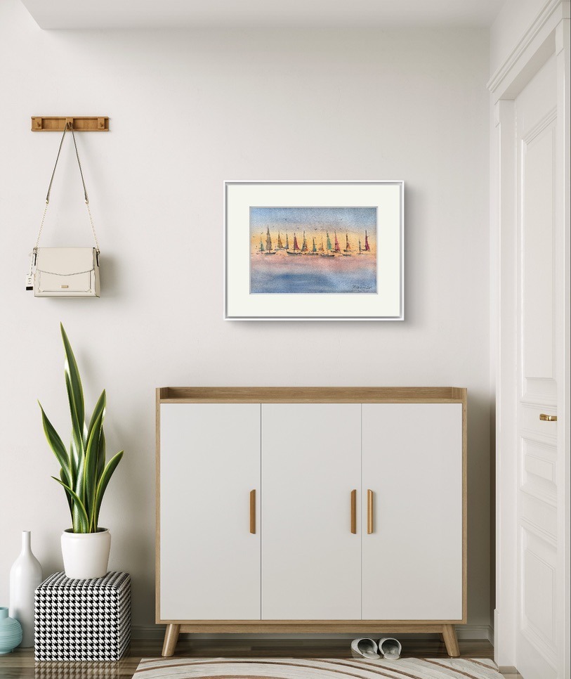 Tablou Vele în lumina apusului