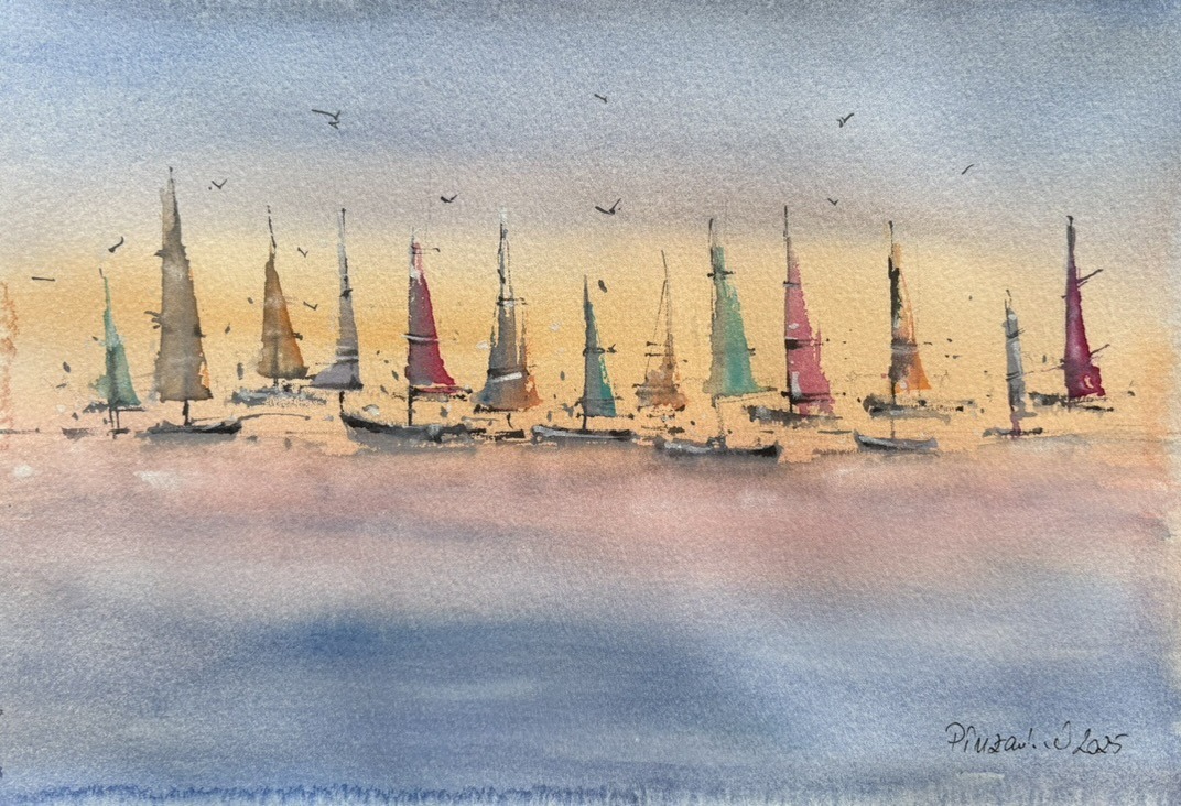 Tablou Vele în lumina apusului