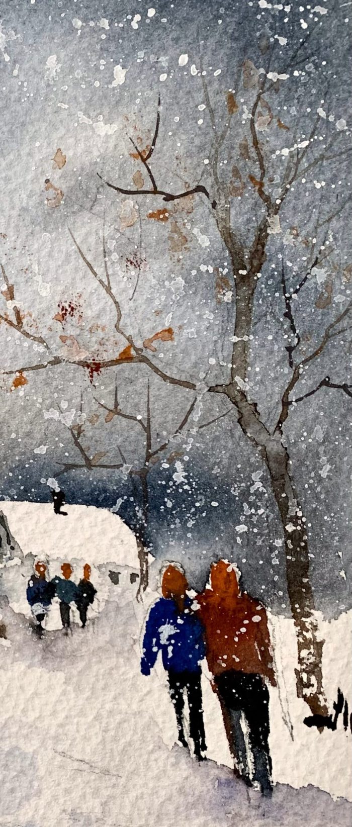 Tablou pictat manual La colindat