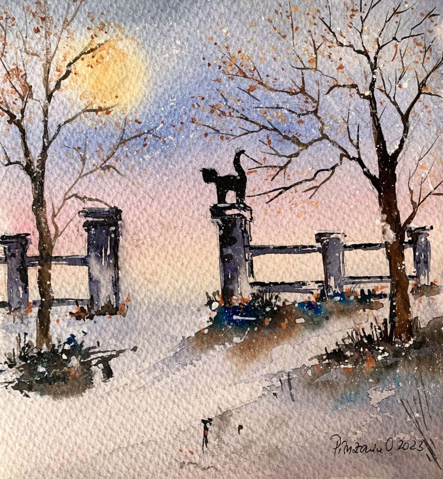 Tablou pictat manual Pisica