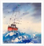 Tablou Big waves vazut integral, cu margine alba