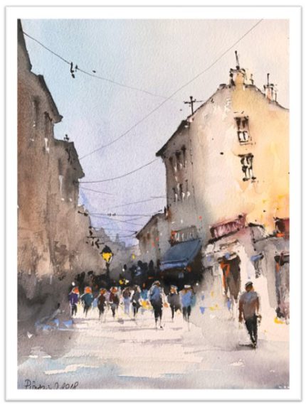 Tablou In oras vazut integral, cu margine alba
