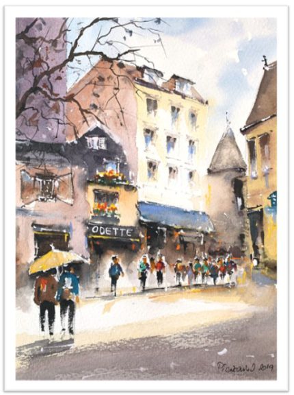 Tablou Peisaj urban vazut integral, cu margine alba
