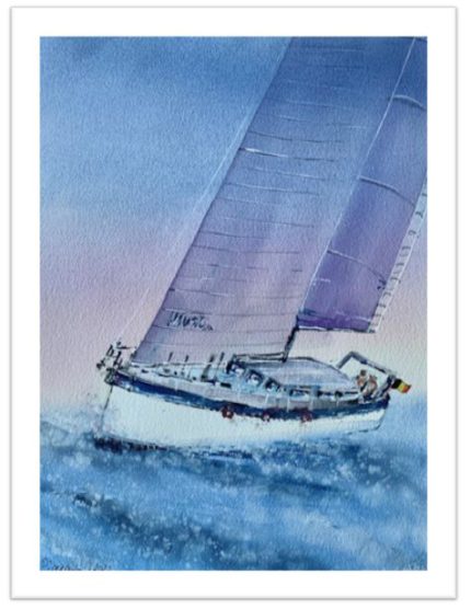 Tablou Regata vazut integral, cu margine alba