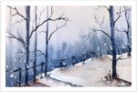 Tablou Iarna Frozen vazut integral, cu margine alba